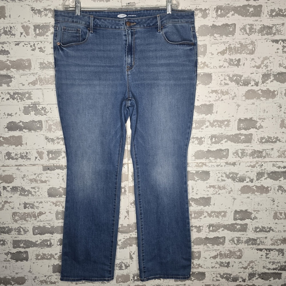 Old Navy Jeans Womens 18 Kicker Boot Cut Medium Blue Wash Stretch Denim Boho